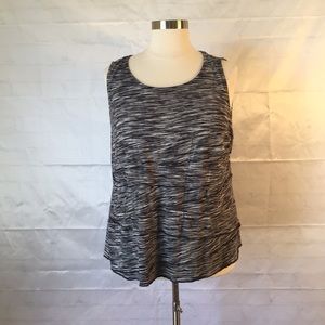 Tank top style shirt with layers look on front